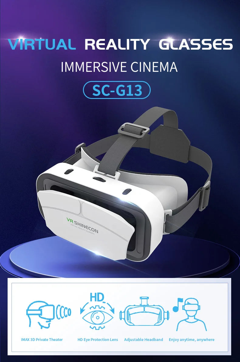 Shinecon 3D VR Brille Virtual Reality Viar Goggles Headset Geräte Smart Helm Linsen für Handy Mobil Smartphones Viewer