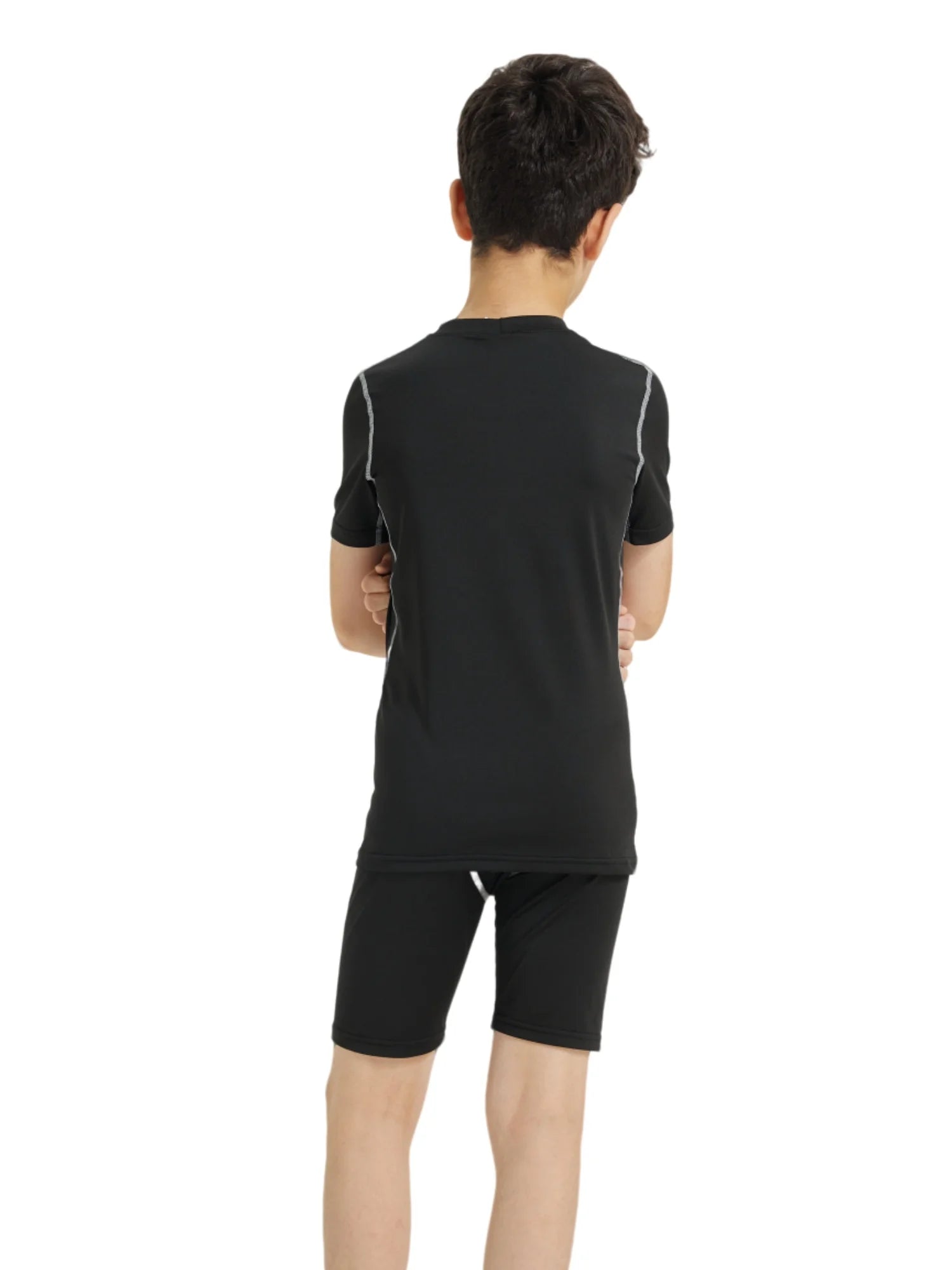 Youth Boys' Compression Sports Set Short Sleeve Athletic Shirts & Shorts Base Layer Set Sports Youth for Kids Football