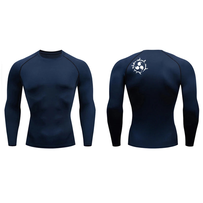 Grafische Kompressionsshirts für Herren, athletisch, schnell trocknend, Rash Guard, dehnbar, Baselayer, Unterhemden, Fitnessstudio, Workout, Lauf-T-Shirt-Oberteile