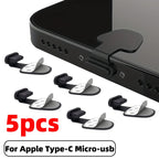 5 Stück Ladeanschluss Staubschutzstecker für iPhone USB Typ-C Silikon Staubschutzkappen