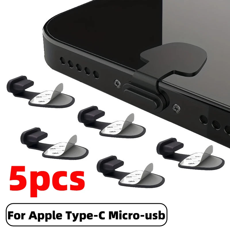 5 Stück Ladeanschluss Staubschutzstecker für iPhone USB Typ-C Silikon Staubschutzkappen Hauptbild