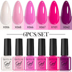 LILYCUTE 6PCS Gel-Nagellack-Set Sommer Neon Nagellack-Gel-Kits für DIY Nagel Semi-Permanenter UV-Lampe Gellack Nagellack-Set