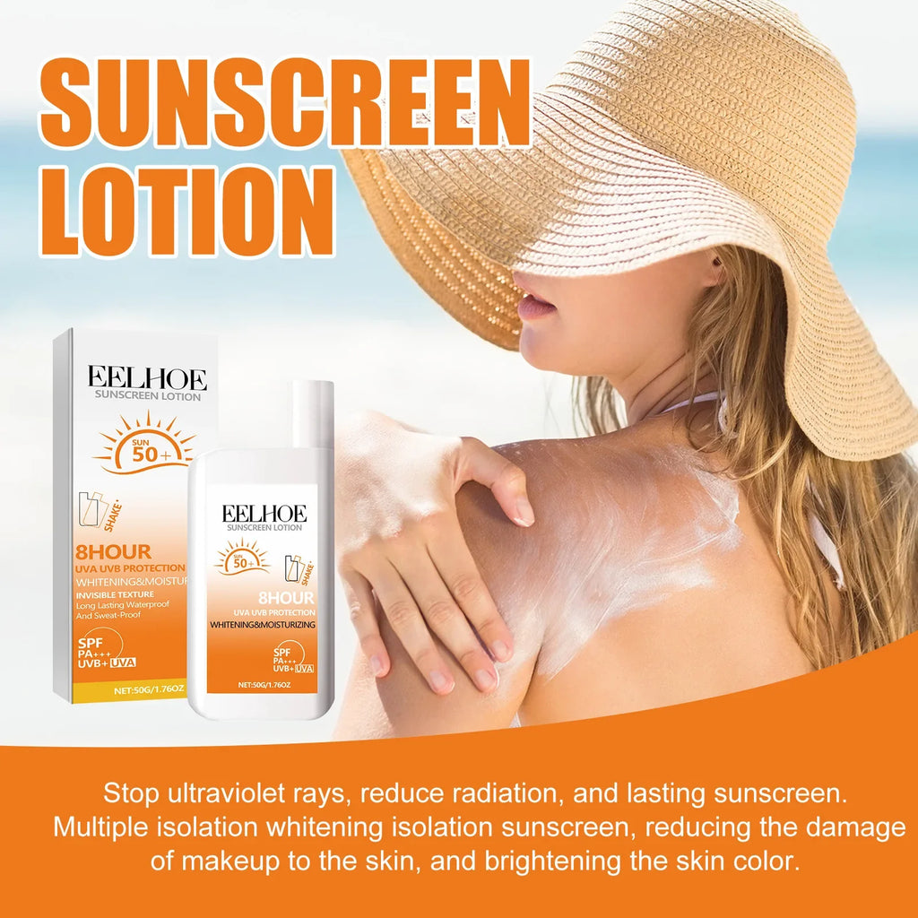 EELHOE Sonnenschutz Gesicht Ölregulierung UV-Isolation Anti-Sonne Feuchtigkeitsspendende Gesichts-Sonnencreme LSF 50 Gesichtsreparatur Hautpflege Sonnenbräunungslotion