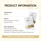 LAIKOU Korea Schnecken-Kollagen-Essenz-Maske, feuchtigkeitsspendende Tuchmaske, Anti-Falten-Gesichtsmaske, straffende Hautpflege, 25g*20 Stück