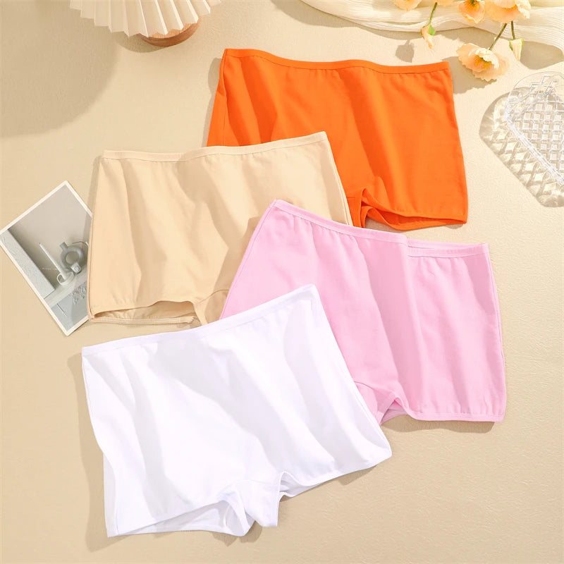 FINETOO 3er-Pack Damen Baumwoll-Boyshorts Atmungsaktive Low-Waist Unifarben Unterwäsche Damen Legere Sport Boxershorts Unterhosen