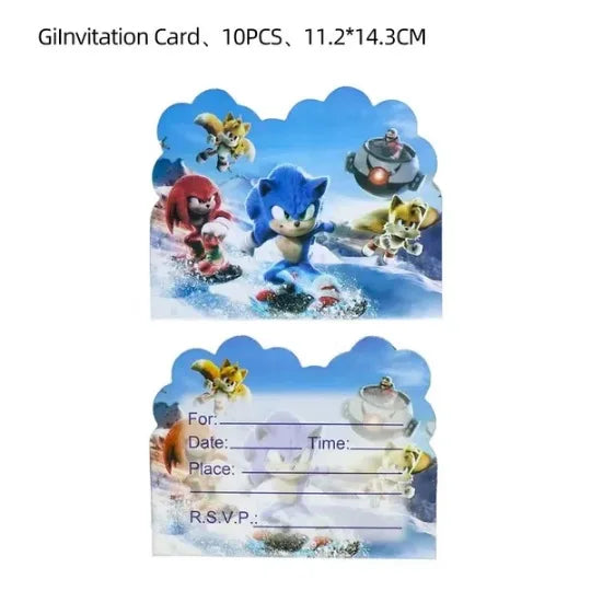 Sonic Geburtstagsparty Dekoration Spiel Igel Ballons Actionfigur Party Pappteller Handtuch Becher Tischdecke Spielzeug Kindergeschenke