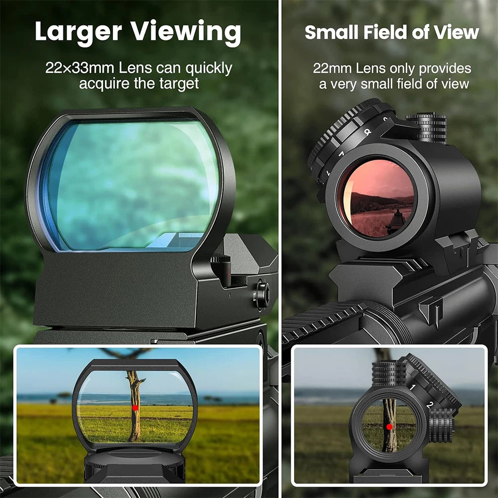 Taktisches Rot-Grün-Punktvisier Zielfernrohr Optik Rotpunktvisier Jagdoptik Reflexvisier mit 20mm Schiene