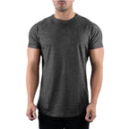 Herren Sommer Fitness Einfarbiges Gym T-Shirt Bekleidung Rundhals Kurzarm T-Shirt Baumwolle Slim Fit T-Shirt Bodybuilding Workout T-Shirts Oberteile