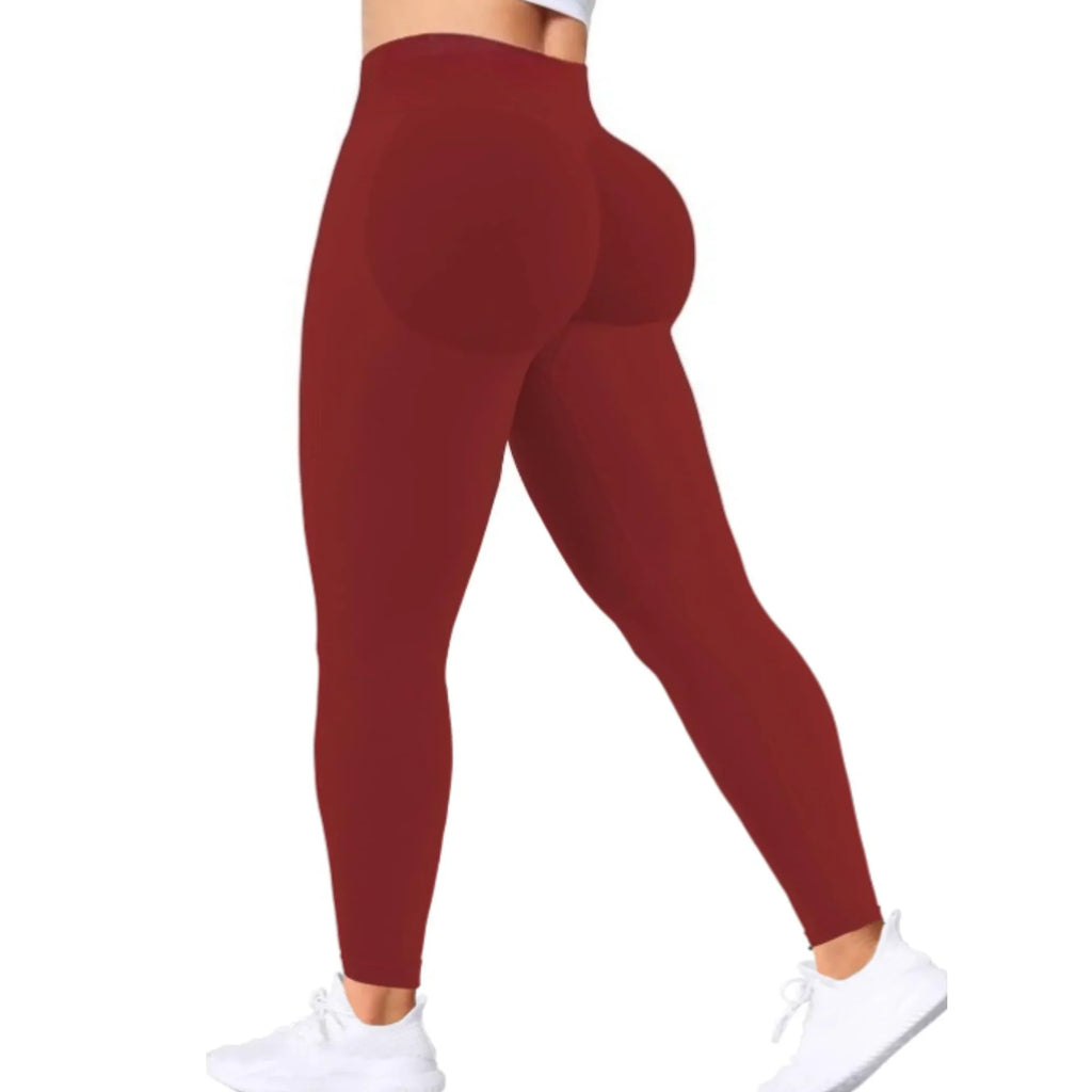 Nahtlose Damen-Yogahose mit festem Bund, dreifachem Bund, sexy, hüfthebend, enge Sporthose, Fitness-Trainings-Yogahose