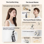 Lenovo LE503 OWS Kabellose Ohrhörer Bluetooth V6.0 Open-Ear Kopfhörer ENC Geräuschunterdrückung Earbuds Wasserdicht Lange Akkulaufzeit
