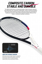 NEXUS Carbon Tennisschläger, Speed Aesthetic Design, breiter stabiler Dreiecksrahmen, geringer Windwiderstand und hohe Kontrolle