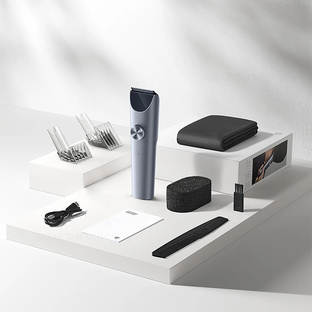 MIJIA Haarschneidemaschine 2 Schneidemaschine Trimmer Professionelle Haarschneider Titanlegierungsklinge Wiederaufladbarer Bartschneider