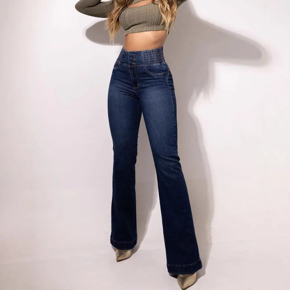Elastischer Bund Sexy Bodycon Jeans Damen Streetwear Hohe Taille Elastischer Slim Fit Leichter Hüftlift Mode Jeanshose
