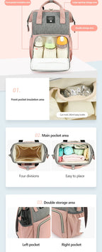 Wickeltasche Baby Wickeltasche Wasserdichter Rucksack Mode Mama Mutterschaft Markenrucksack für Mütter