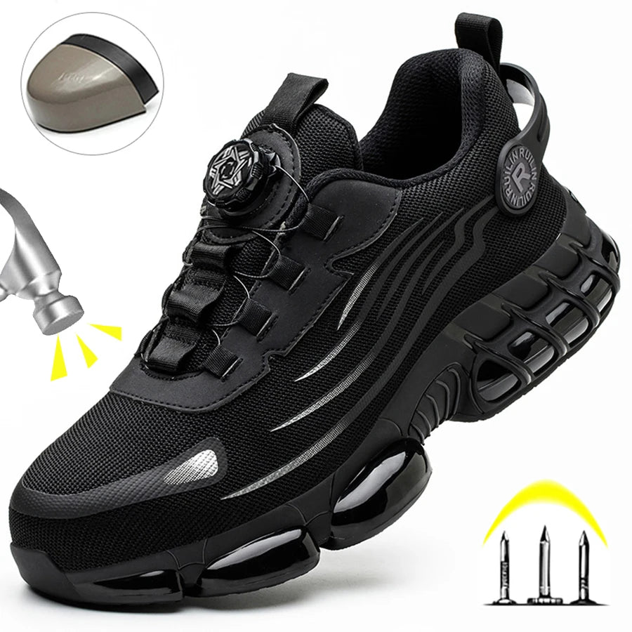 Unzerstörbare Stahlkappen-Sicherheitsschuhe Rutschfeste Abriebfeste Arbeitsschuhe Herren Robuster Bequemer Sneaker Hauptbild