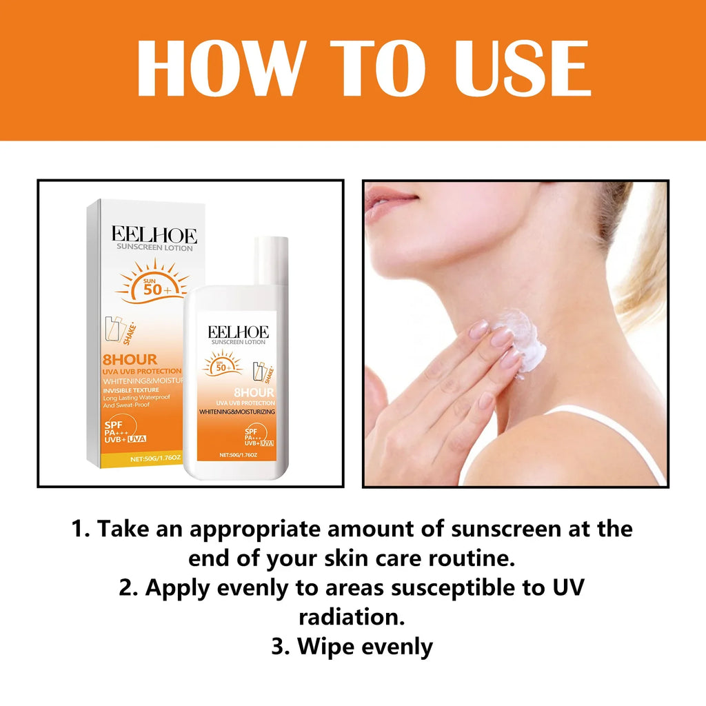 EELHOE Sonnenschutz Gesicht Ölregulierung UV-Isolation Anti-Sonne Feuchtigkeitsspendende Gesichts-Sonnencreme LSF 50 Gesichtsreparatur Hautpflege Sonnenbräunungslotion