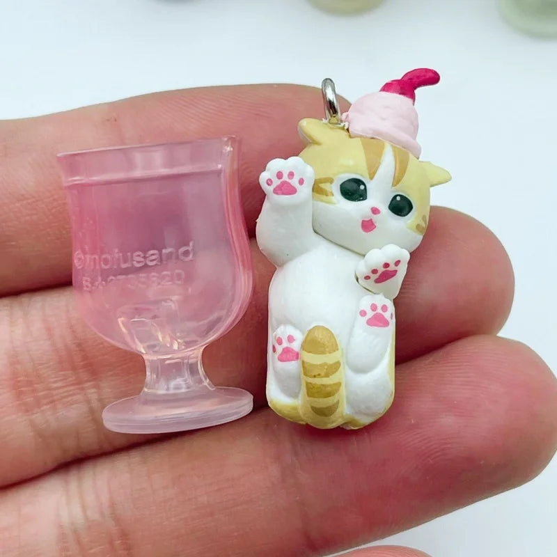 Auf Lager, neu: Mofusand Katze Pudding Kaltgetränk Anhänger Minifiguren Blind Box Anime Figuren Ornamente Puppen Geburtstags- und Weihnachtsgeschenke Spielzeug