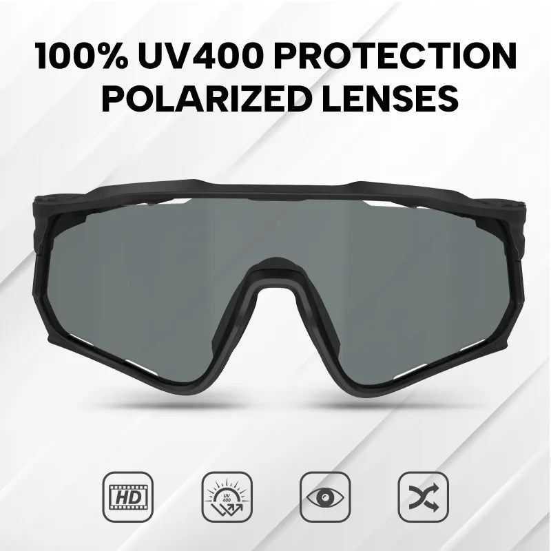 BUCKLOS Polarisierte Fahrradbrille UV400 Rennrad-Mountainbike-Brille TR-90 Rahmen Winddichte Outdoor-Sportbrille Fahrradteile
