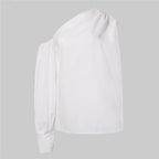 Sexy schulterfreie Damenhemden Sommer Laternenärmel Bluse Casual Loose Solid Tops Lady Elegante Blusen Femme Streetwear Hemd