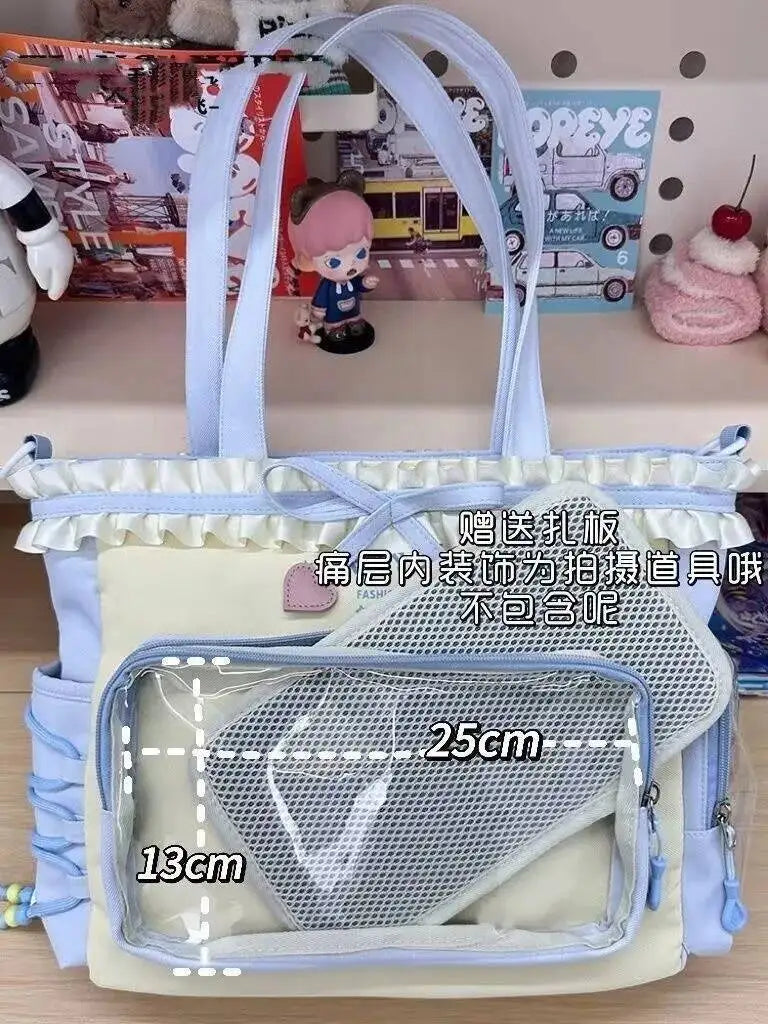Neue Y2K Süße Japanische Ita Bag Lolita Mädchen Transparente Umhängetasche Große Kapazität Umhängetasche Lässige Tasche DIY Display Handtaschen