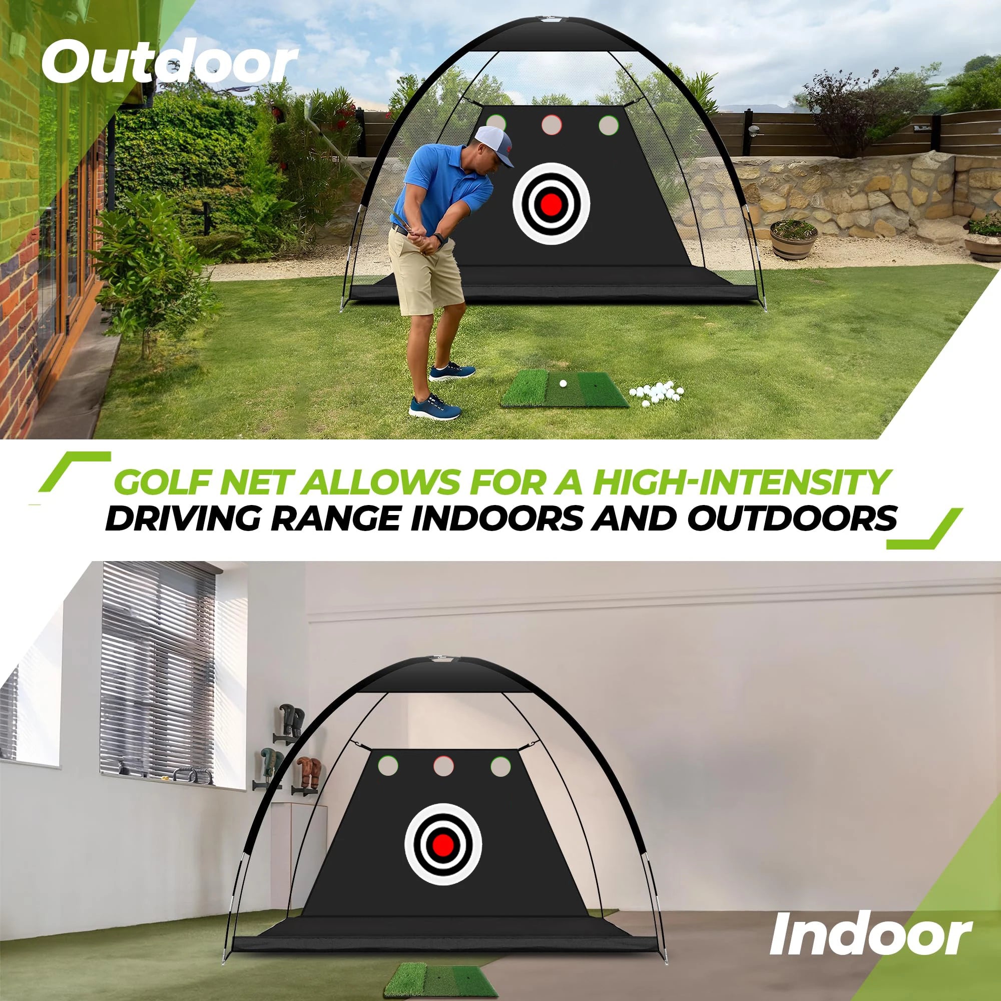 Golf-Profi-Trainingsnetz Golf-Schlagkäfig Indoor-Outdoor-Übungs-Trainings-Hilfsmittel Hoher Schlag