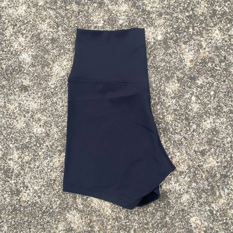 Sexy einfarbige Damen-Fitness-Sportshorts, hohe Taille, athletische Yoga-Shorts, Bein-Radfahren, umfassendes Training, Jogging, Squat-Proof