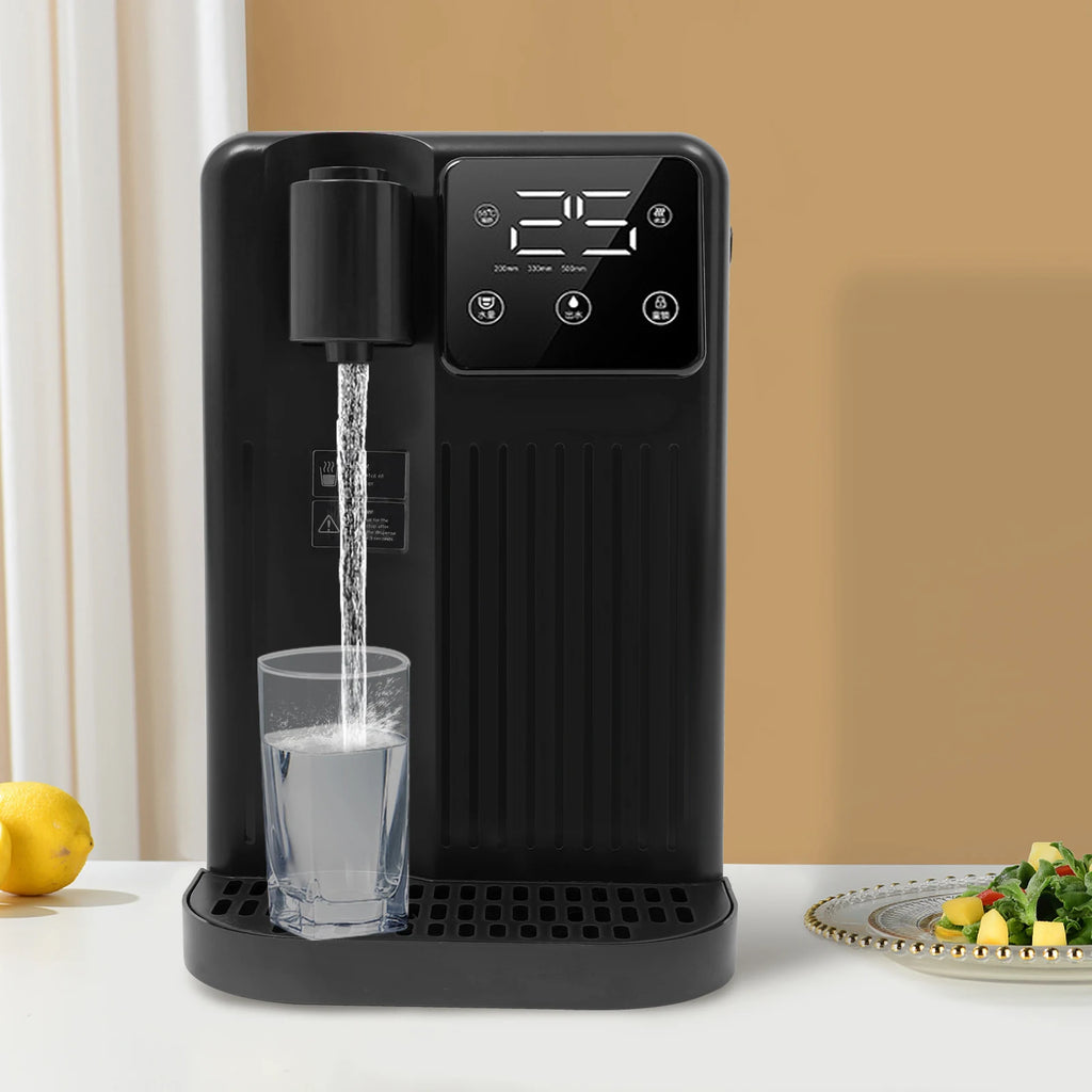 1700W 3L Sofort-Heißwasserspender 3s Heizung LED Touchscreen Wasserkocher 25-99°C Temperaturregelung EU Stecker für Zuhause Büro Schwarz
