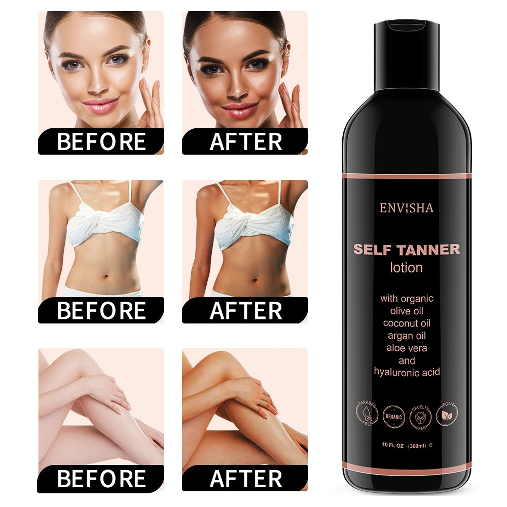 ENVISHA Make-up Foundation Körperpflege Selbstbräunungslotion Schnelle Gesichtsbräunungscreme Feuchtigkeitsspendender Bronzer Nährende Gesichtscreme
