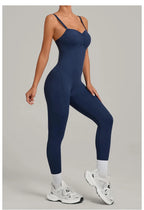 Damen Yoga Jumpsuits Sport Fitness Einteiler Schönheits-Rückengurt Tasche Hüfthebend Slim Fit Laufen Workout Training Bodysuit