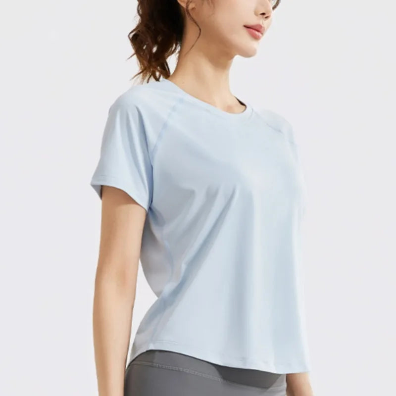 STOUREG Damen Lockeres Mesh Sport T-Shirt Schnell Trocknend Kurzarm Yoga T-Shirt Pilates Laufen Sport Fitness Kurzarm