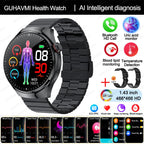 2025 Neue Smartwatch für die Krankenpflege: Blutsauerstoff, Blutfett, Harnsäure, EKG+PPG, Körpertemperatur, Bluetooth-Anruf, Gesundheits-Smartwatch
