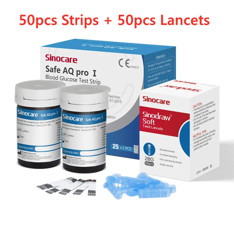 Sinocare Safe AQ pro Ⅰ Blutzuckermessgerät Glucometer Kit Diabetes Tester Medizinisches Blutzuckermessgerät oder nur Teststreifen Lanzetten