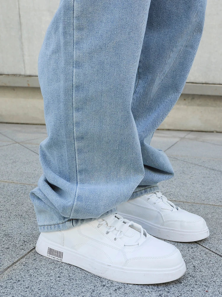 Frühling Herbst Herren Baggy Jeans Oversize Straight Loose Lässige Denim Hose Unifarben Streetwear Fashion Y2k Weite Hosen