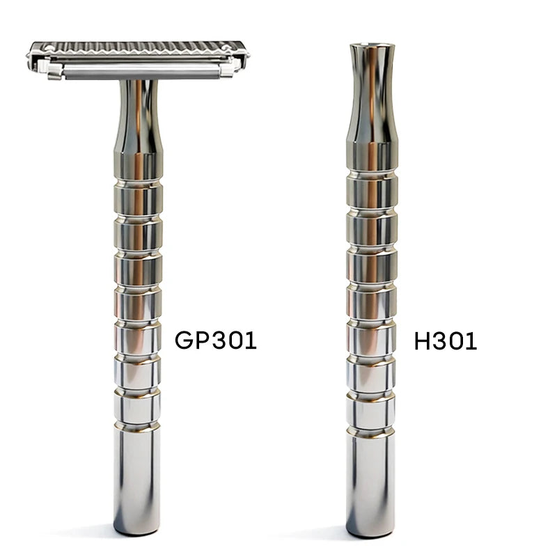 Shavcooo Glide Pro 4D Edelstahl Sicherheitsrasierer Umweltfreundlicher Dual-Halb-Rasierer für Herren und Damen Geschenkset mit Reiseetui