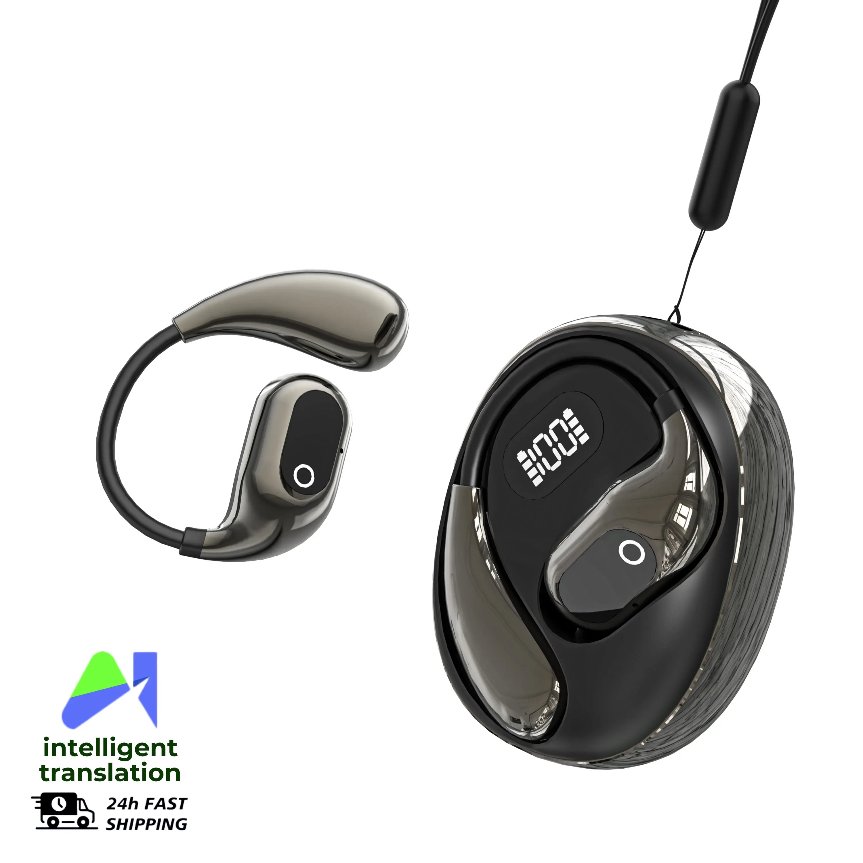 Echtzeit-Übersetzungs-Kopfhörer 144 Sprachen Übersetzer Kopfhörer Kabellose Bluetooth 5.4 Headsets für Business, Büro, Reisen