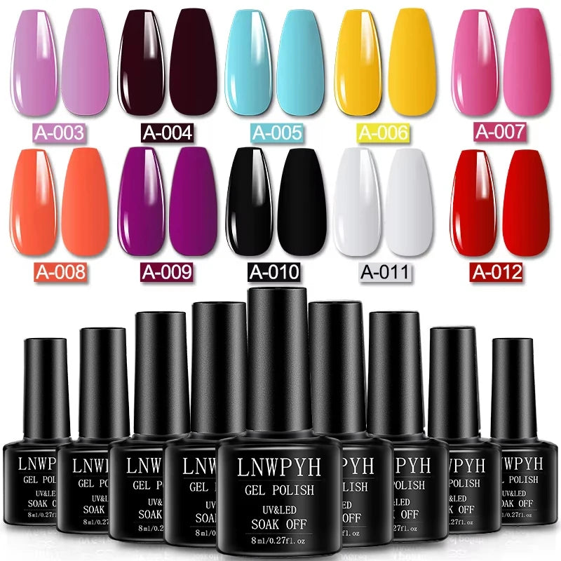 Gel-Nagellack-Kit, professionelles Nagelgel-Kit mit Nageltrockner, Soak-Off-Nagellack-Kit, Unterlack, Überlack, Maniküre-Werkzeug-Set
