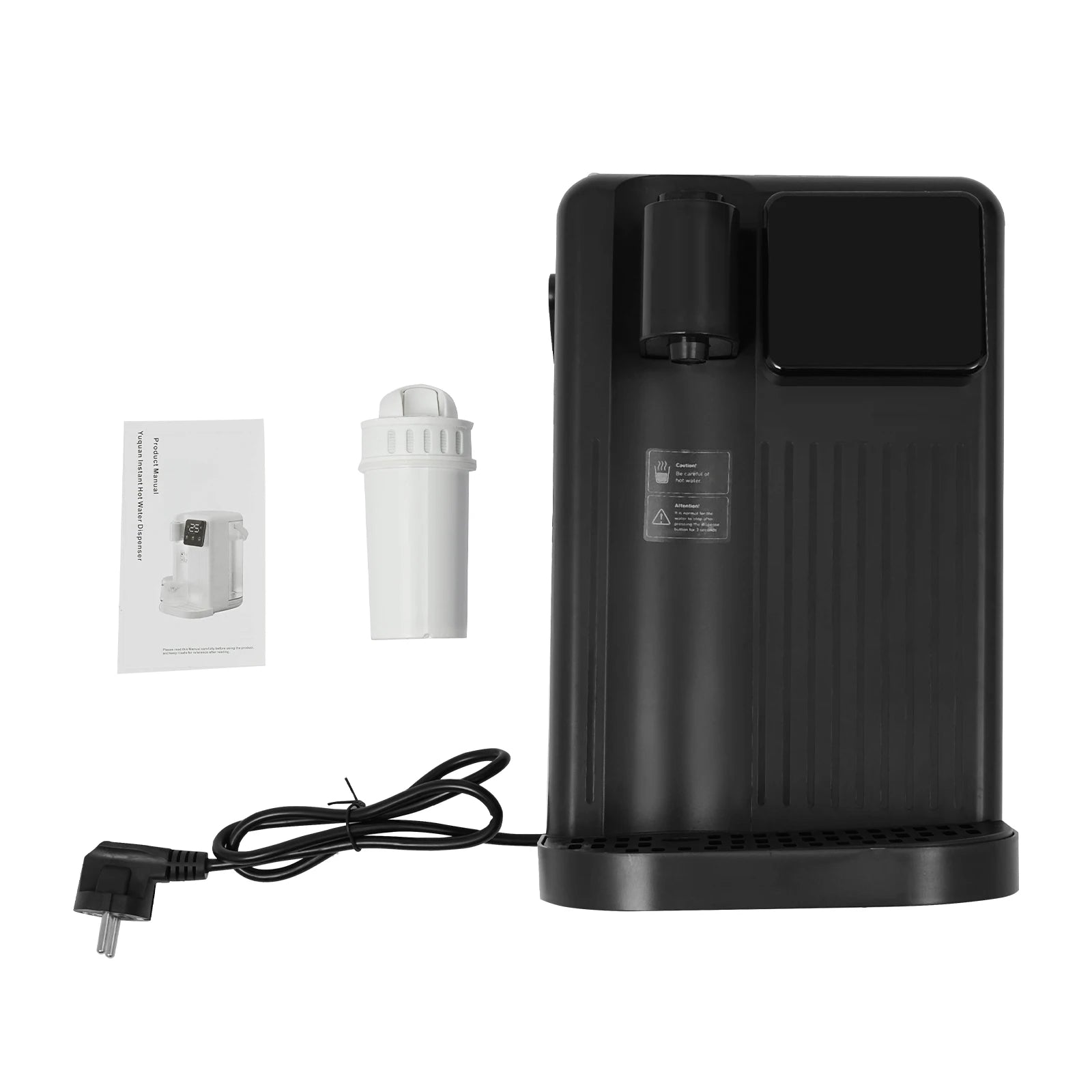 1700W 3L Sofort-Heißwasserspender 3s Heizung LED Touchscreen Wasserkocher 25-99°C Temperaturregelung EU Stecker für Zuhause Büro Schwarz
