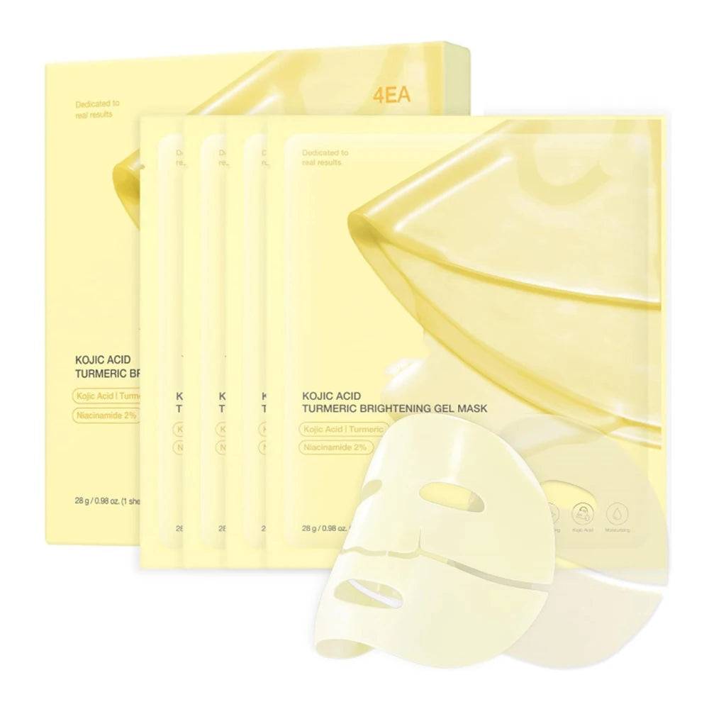 4 Stk./Box Absorbierbare Kojisäure Kurkuma aufhellende Gelmaske Kollagen Feuchtigkeitsspendende Gesichtsmaske Retinol Anti-Falten Straffungsmaske