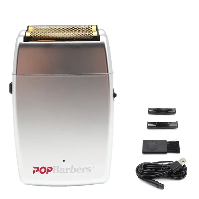 11000 U/min POP Barbers P620 Professioneller elektrischer Herren-Barttrimmer Doppelfolienrasierer Elektrorasierer USB-Haarschneidemaschine