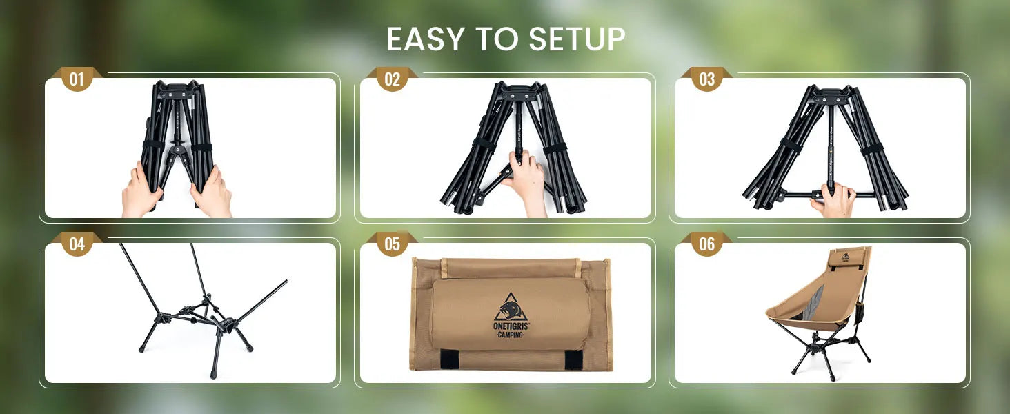 OneTigris Portable Tigerblade Campingstühle Klappstuhl Angelstuhl Für Trekking BBQ Partys Garten Strand Indoor-Einsatz