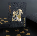 Brandneues 54-teiliges schwarz-goldenes Plastik-Spielkarten-Foliensatz Poker Magic Tool Party Tabletop Spiel