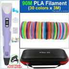Kinder 3D-Stift 3D-Zeichnung Druckstift mit LCD-Bildschirm Netzteil 200M PLA Filament Spielzeug Kinder Weihnachten Geburtstag DIY Geschenk