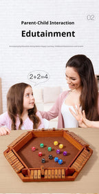 Sechsseitiges Flipping-Spiel, Holz-Zahlenspiel, Shut-The-Box-Würfelspiel - Eltern-Kind-Brettspiel, Bar-Party, Freizeit-Glücksspiel