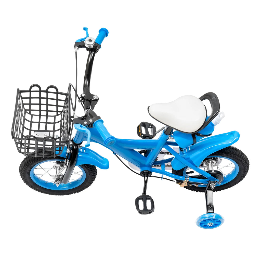 12-Zoll-Kinderfahrrad, Blau, Stabiles Radfahren, Zuverlässiges Bremssystem, Weicher Sitz für Kleinkinder von 2-4 Jahren