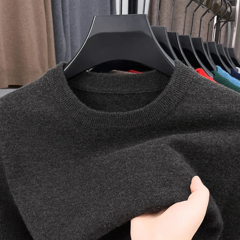 2025 Neuer Herren-Freizeitpullover Rundhals Langarm Strickpullover Rautenmuster Mode Vielseitiges Oberteil 2029
