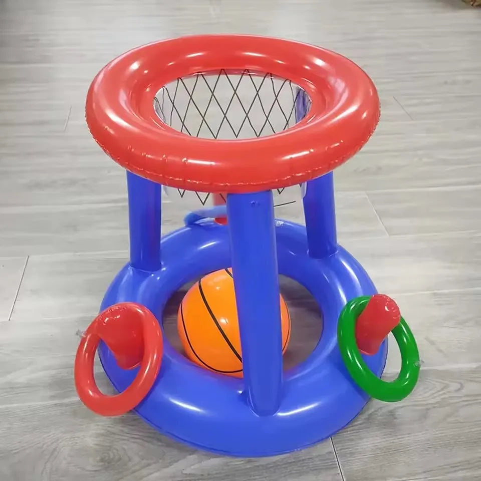 Aufblasbares Ringwurfspiel, schwimmender Basketballkorb, interaktives Wassersportspielzeug, Partygeschenk, Strandspaß, Poolzubehör