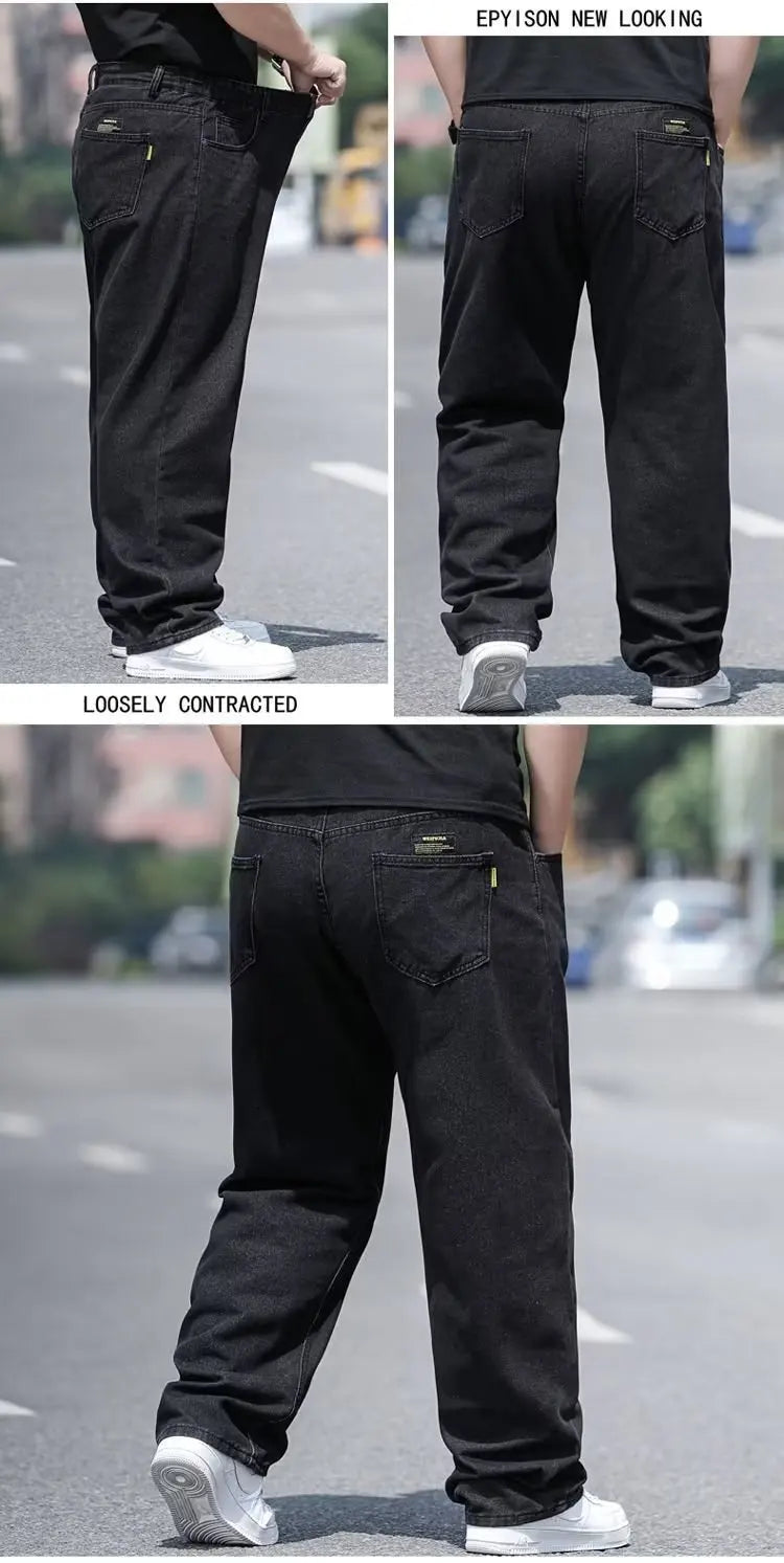 Übergroße Jeans für Männer Herrenjeans Hosen Denimhosen Herrenjeans Große Größe Baggy Y2k Herren Cargohosen Schwarz Neue weite Beinhosen