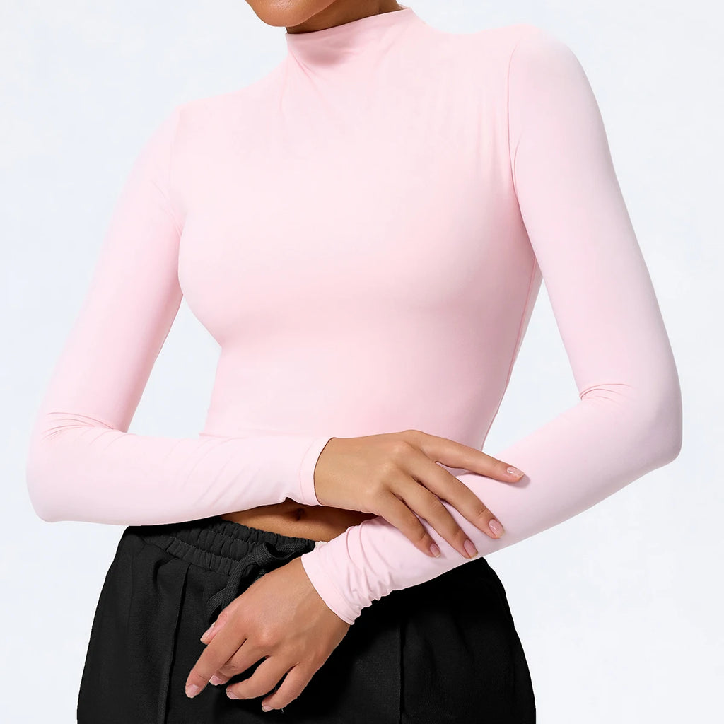 Hearuisavy Sommer Damen Fitness Langarmshirt Leichtes Gym Workout Top Atmungsaktive Schnelltrocknende Yoga Kleidung Sportbekleidung