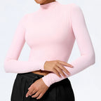 Hearuisavy Sommer Damen Fitness Langarmshirt Leichtes Gym Workout Top Atmungsaktive Schnelltrocknende Yoga Kleidung Sportbekleidung
