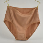 Weiche Baumwollhöschen mit hoher Taille Unterwäsche für Damen Atmungsaktive Übergröße Damen Slips Weibliche Dessous Unterhosen Höschen Gestreift